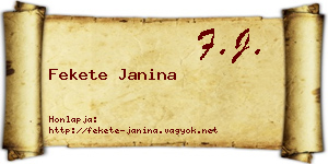 Fekete Janina névjegykártya
