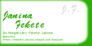 janina fekete business card